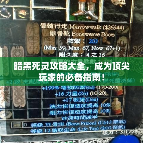暗黑死靈攻略大全，成為頂尖玩家的必備指南！