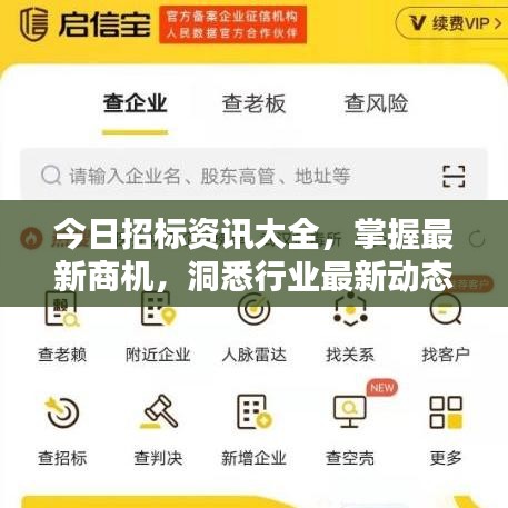 今日招標資訊大全，掌握最新商機，洞悉行業(yè)最新動態(tài)