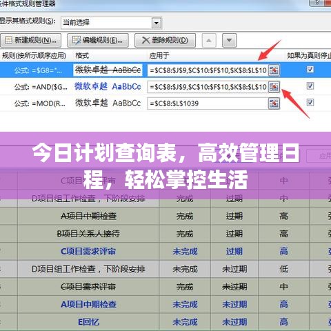 今日計劃查詢表，高效管理日程，輕松掌控生活