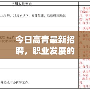 今日高青最新招聘，職業(yè)發(fā)展的新起點