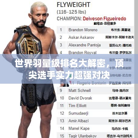 世界羽量級排名大解密，頂尖選手實力超強對決