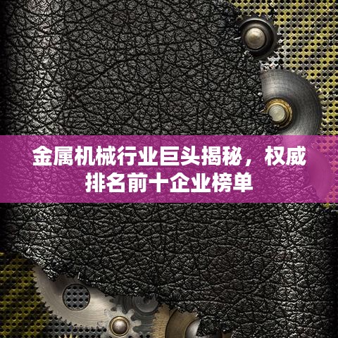 金屬機(jī)械行業(yè)巨頭揭秘，權(quán)威排名前十企業(yè)榜單