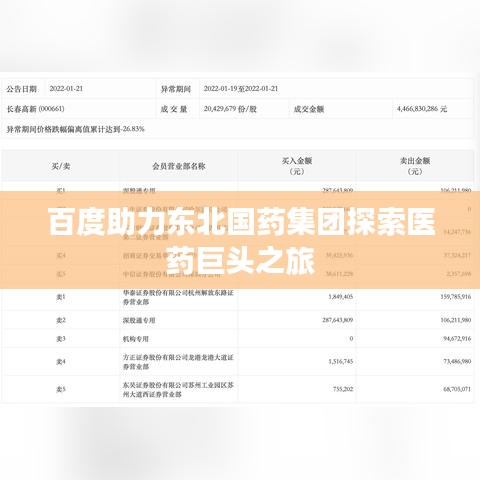 百度助力東北國藥集團探索醫(yī)藥巨頭之旅