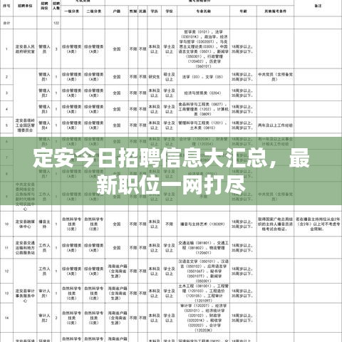 定安今日招聘信息大匯總，最新職位一網(wǎng)打盡