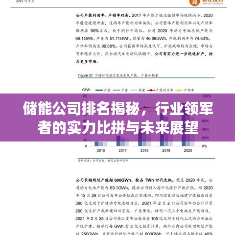 儲能公司排名揭秘，行業(yè)領軍者的實力比拼與未來展望