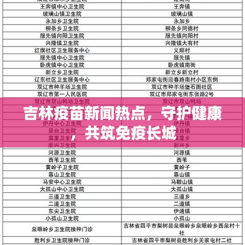 吉林疫苗新聞熱點，守護健康，共筑免疫長城