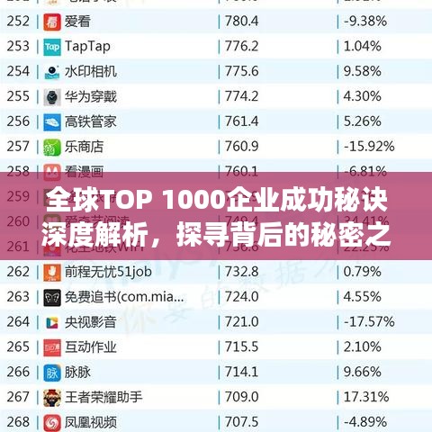 全球TOP 1000企業(yè)成功秘訣深度解析，探尋背后的秘密之路