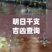 明日干支吉兇查詢表大揭秘，掌握運勢，洞悉未來命運走向