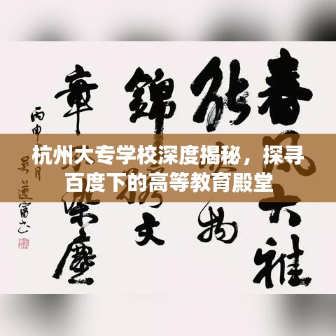 杭州大專學(xué)校深度揭秘，探尋百度下的高等教育殿堂