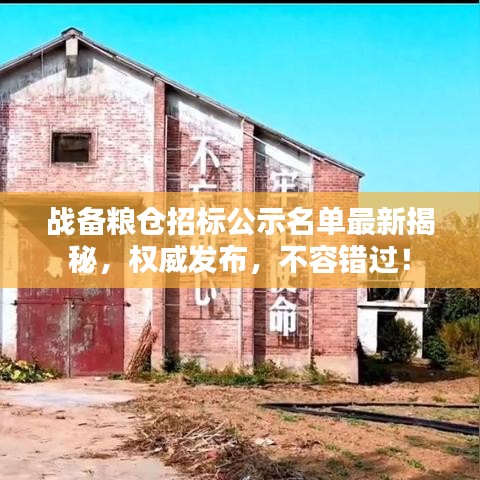 戰(zhàn)備糧倉招標公示名單最新揭秘，權威發(fā)布，不容錯過！
