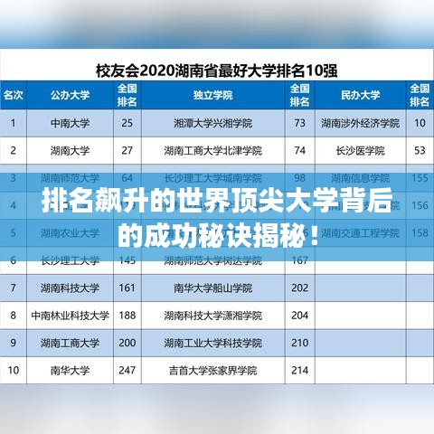 排名飆升的世界頂尖大學(xué)背后的成功秘訣揭秘！