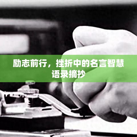 勵志前行，挫折中的名言智慧語錄摘抄