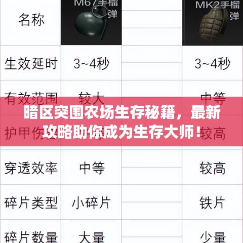 暗區(qū)突圍農(nóng)場生存秘籍，最新攻略助你成為生存大師！